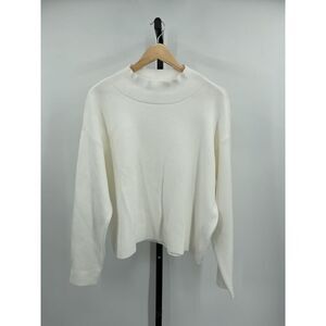 Quince Eco-Knit Milano Stitch Mock Neck Pullover White L